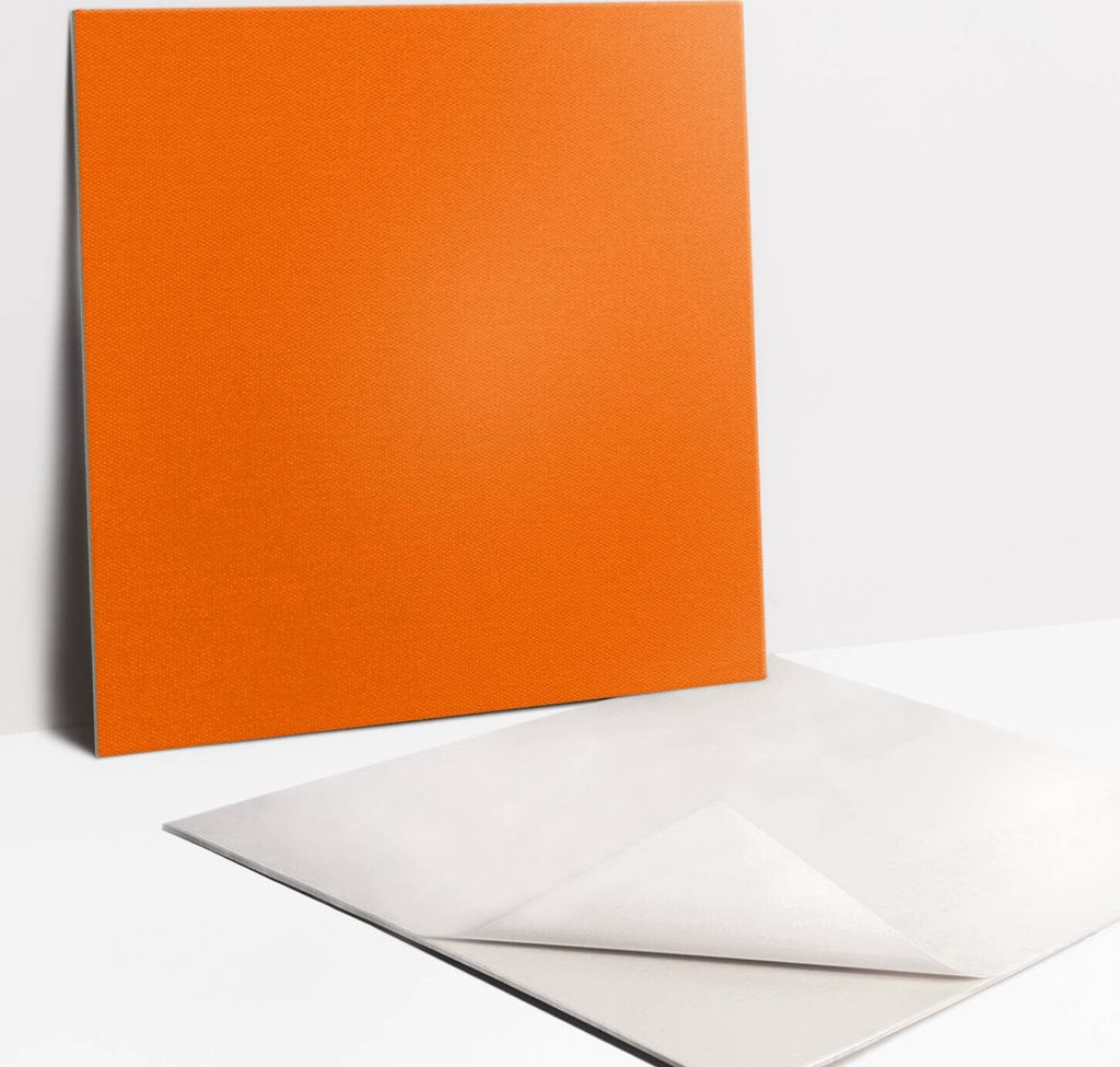 Fliesenaufkleber Set für Bad und Küche - 9 Fliesen Selbstklebend PVC - 30 x 30 - orange Farbe