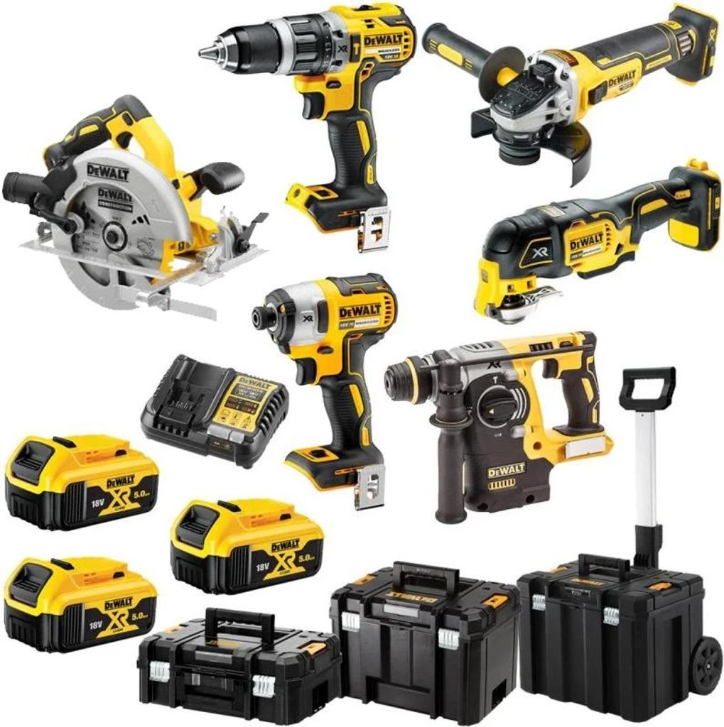 Zestaw maszyn akumulatorowych DEWALT 18 V z 3 akumulatorami Zdjęcie produktu 