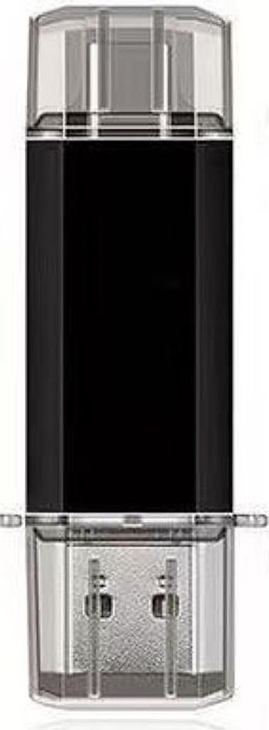 INF Kurzer 2-in-1 USB-Stick USB 3.0 High Speed für PC und Smartphone Schwarz 128 GB