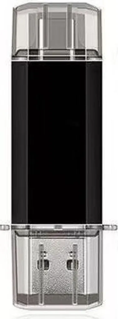 Clé USB 2-en-1 OTG 128 Go USB 3.0 Noire, Mémoire Flash pour Mobile et PC
