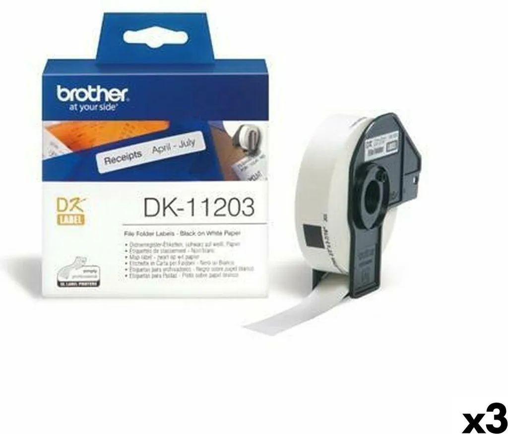 Brother DK-11203 Etichette 17x87mm Originali - Kit 3 Rotoli 900 Pezzi