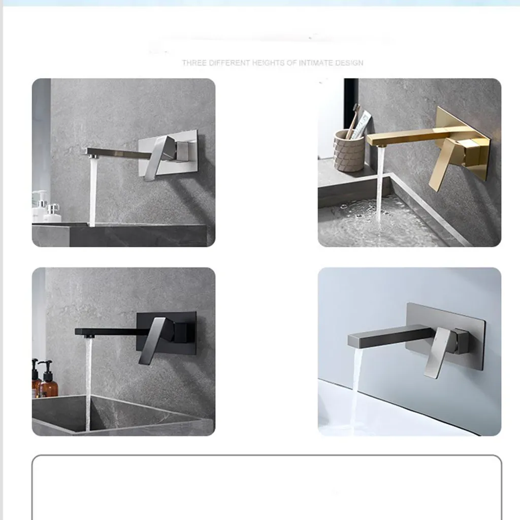 Robinet mural INF noir mat avec boîtier d'installation rapide sécurisé