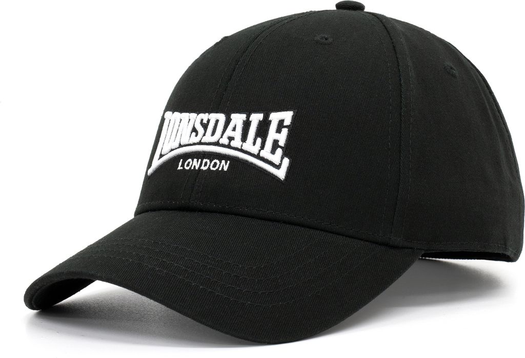 Lonsdale Kappe Schwarz mit Logo, gebogenem Schirm, Produktbild 