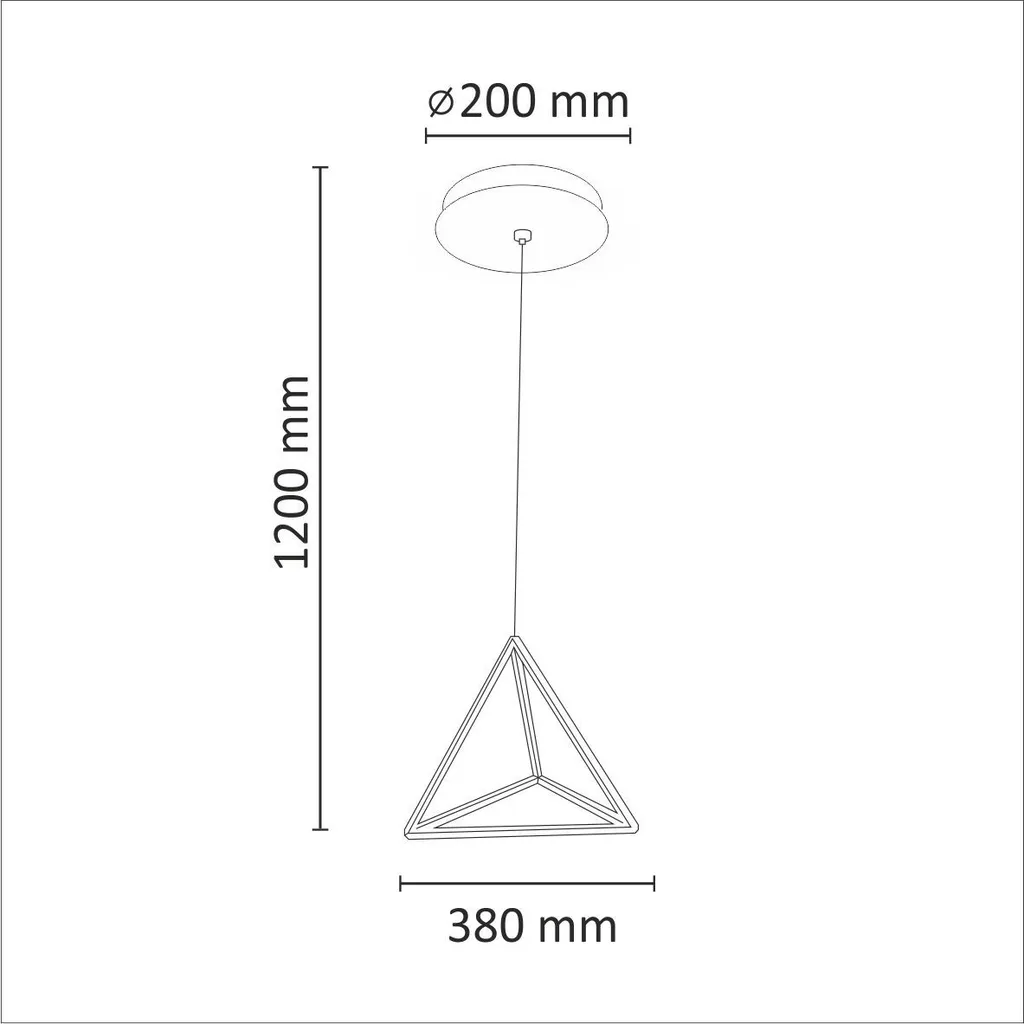 Lustre LED Design Triangle Blanc 20W pour Salon et Salle à Manger