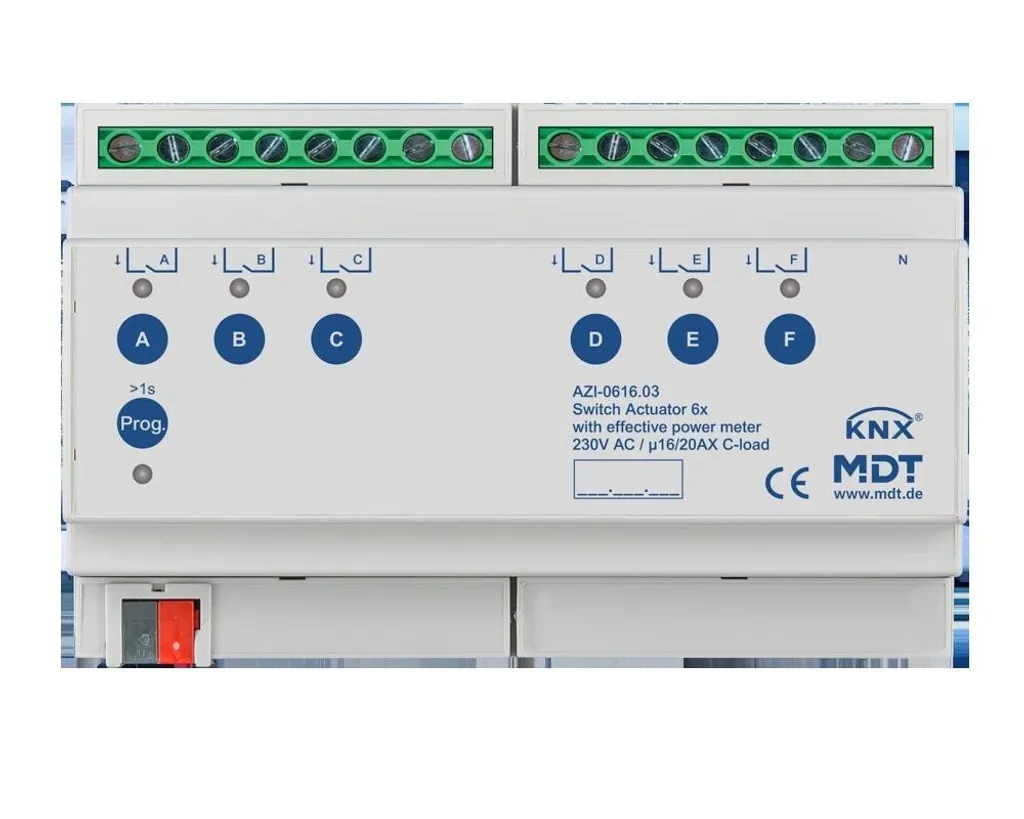 Module de commutation 6 canaux pour gestion éclairage KNX 16A 8TE REG
