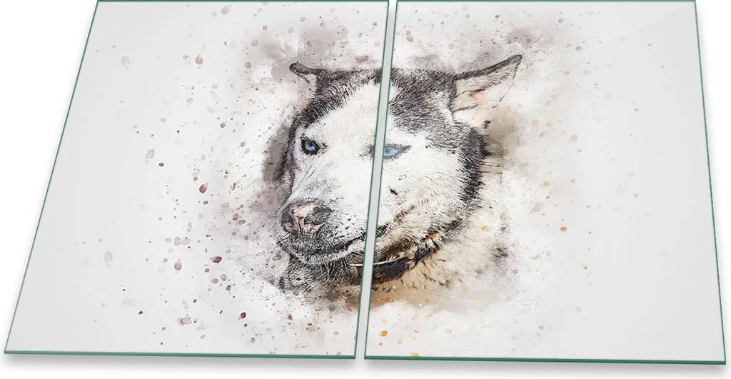 Piastra di copertura del piano cottura in ceramica 2 pezzi 2x40x52 animali Vetro di copertura dell'alzatina grigio