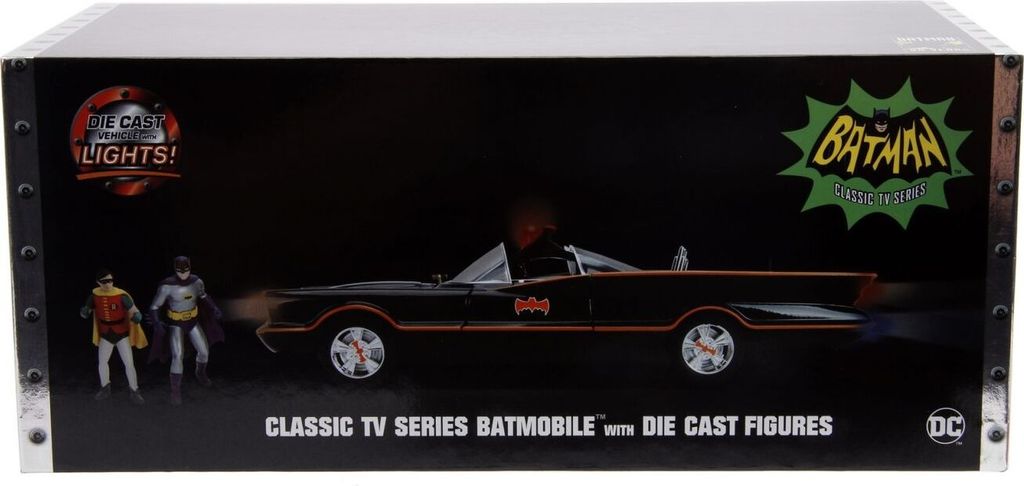 Set Jada Batmobile 1966 1:18 + figurine Batman e Robin Immagine del prodotto 