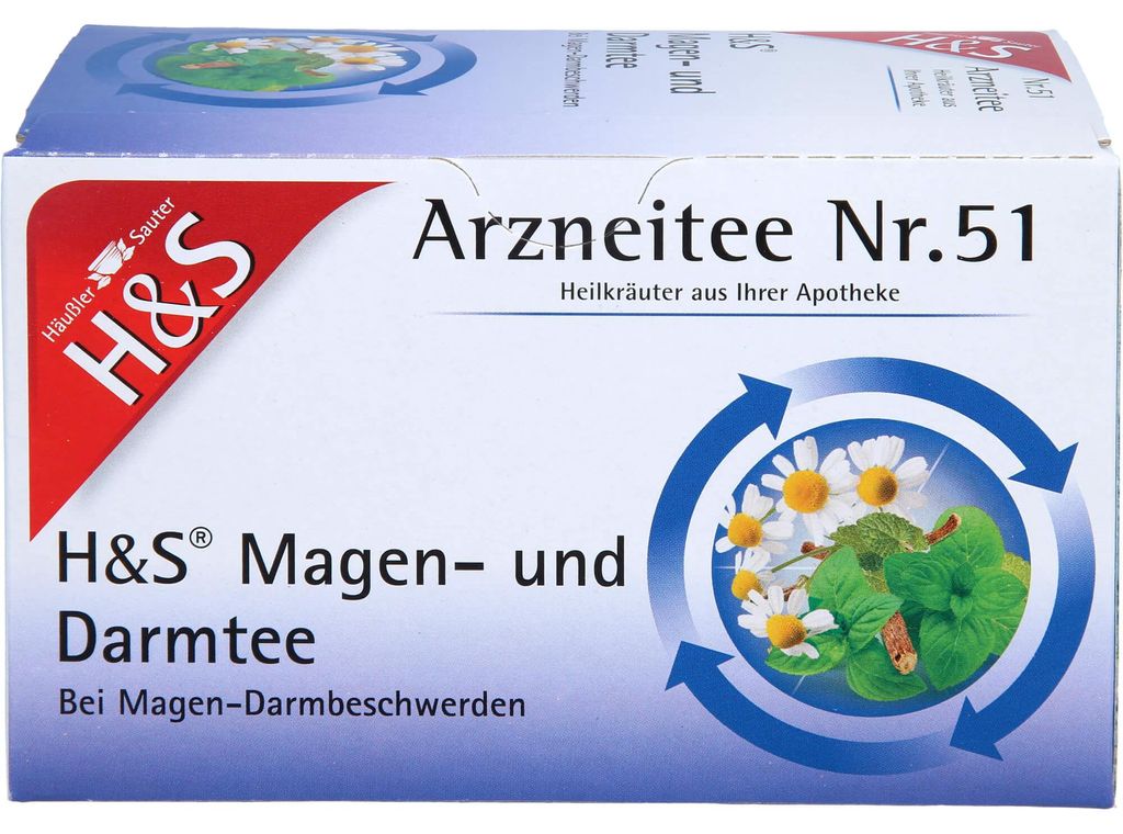 H&S Arzneitee Nr. 51 Magen- und Darmtee bei Magen-Darmbeschwerden, 20 St. Beutel