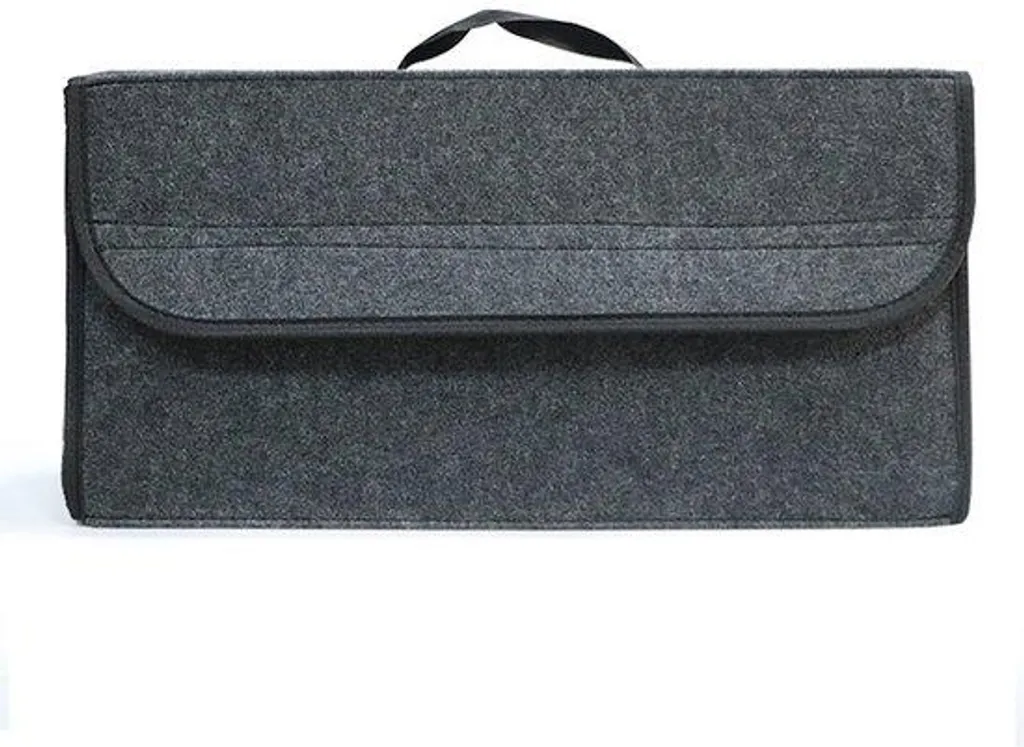 Boîte de rangement voiture grise en feutre épais 50x24x15cm - Organiseur