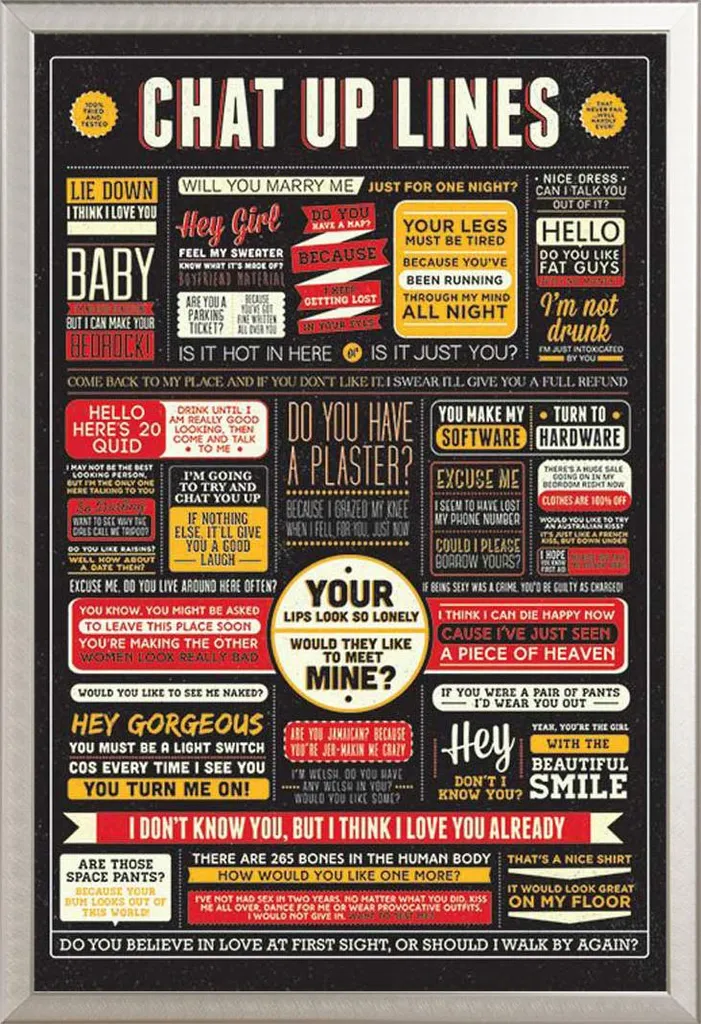 Cornice Shinsuke Argento + Poster Chat Up Lines - Design Divertente - 1