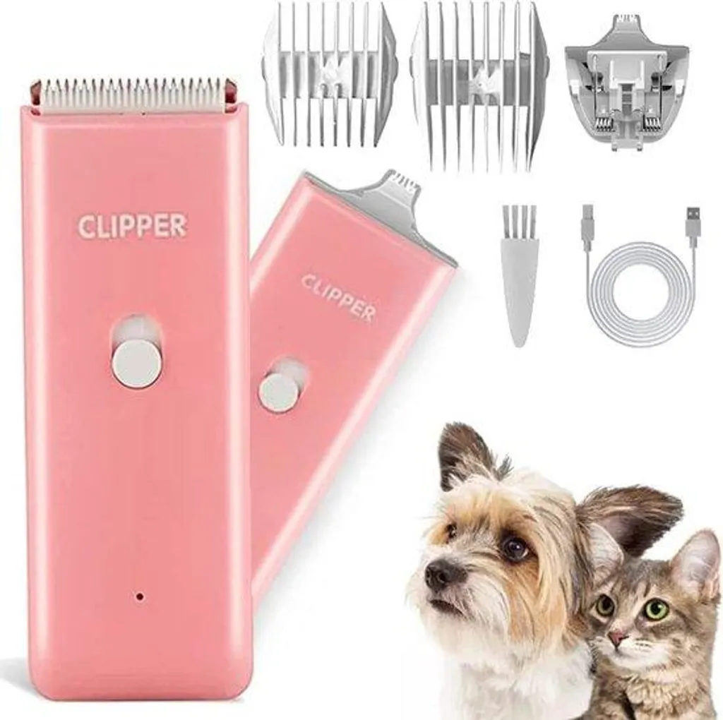 Ciseaux de toilettage sans fil rose pour animaux : fini les poils longs