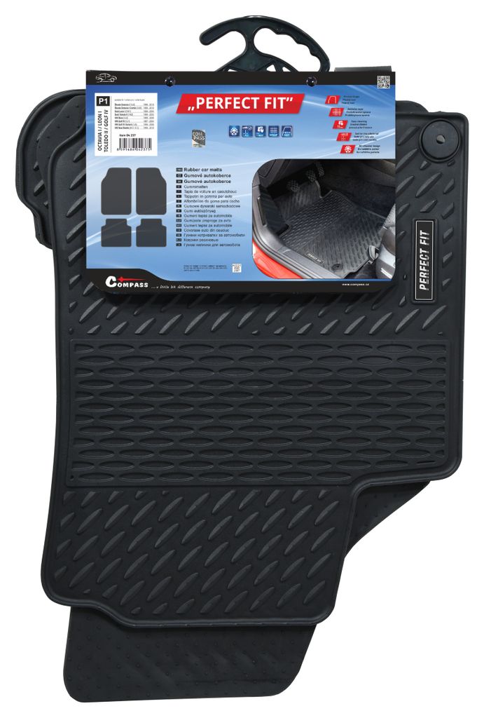 Compass 04237 - Gummimatten PERFECT FIT 4 x im Set Octavia I Inklusive Befestigungen (Rund)