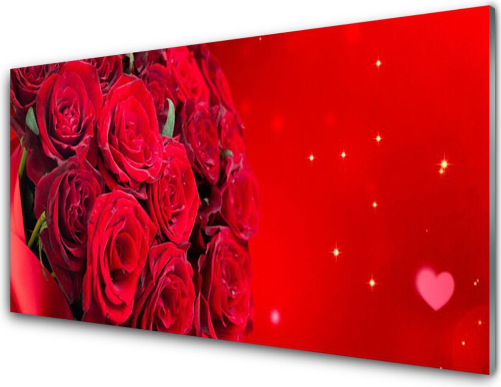 Küchenrückwand aus Glas 100x50cm Spritzschutz Rosen Pflanzen
