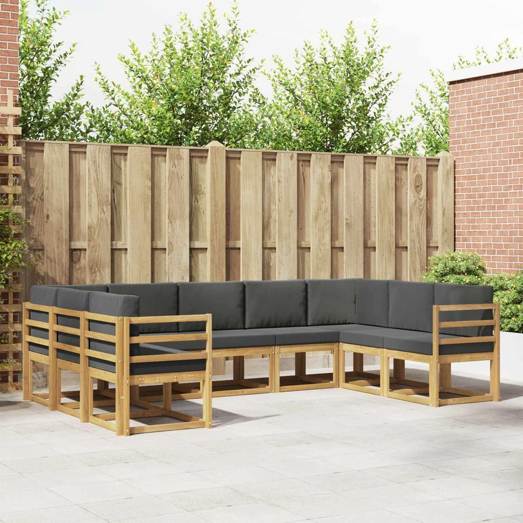Möbel Outdoor-Sofagarnitur mit Kissen 9 pcs Weiß und AnthrazitGartensofas - Gartensofas c3277