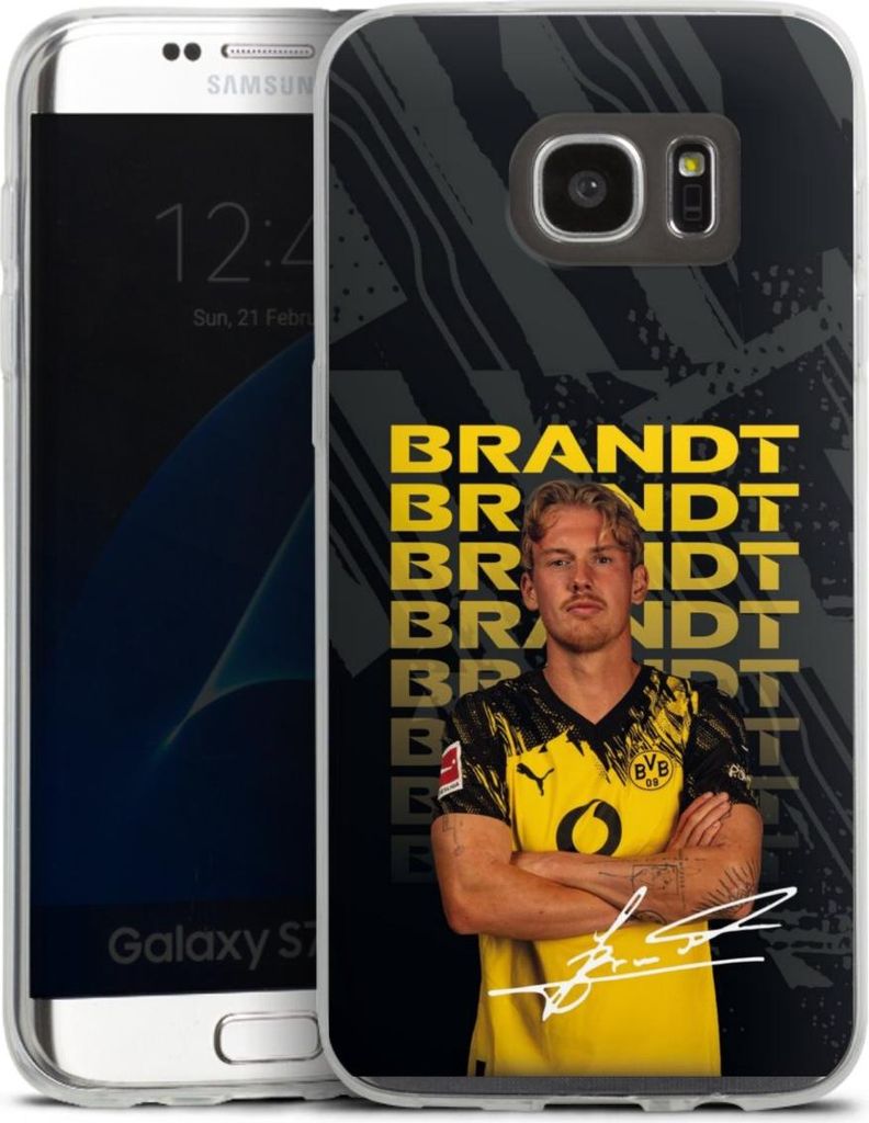 DeinDesign Slim Hülle für Samsung Galaxy S7 Edge Silikon Case Ultra Dünn Handyhülle BVB Borussia Dortmund Julian Brandt