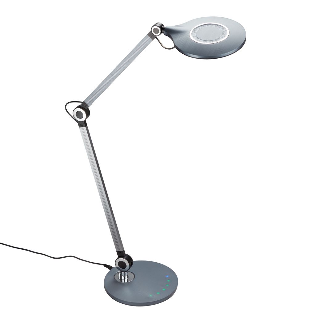 LED Schreibtischleuchte 3-Stufen Dimmer Grau Tischlampe Arbeitsleuchte Büro 