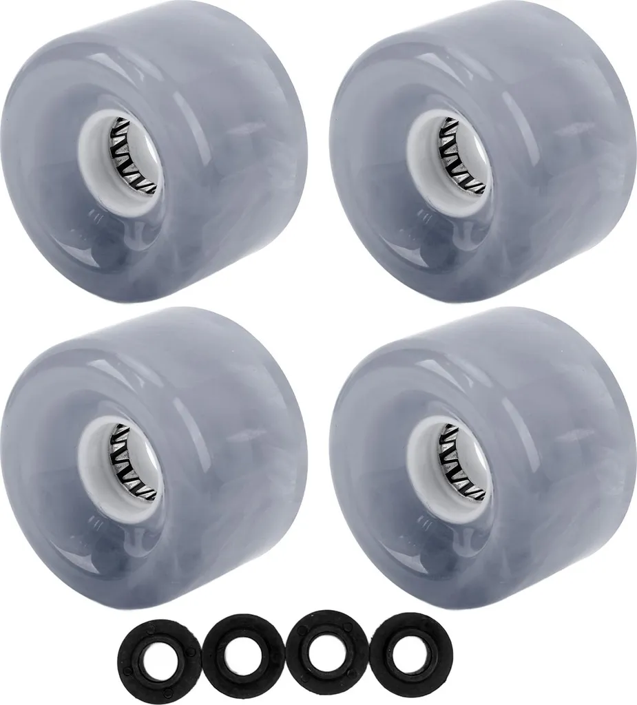 Roues Skateboard Grises 78A Lumineuses en Polyuréthane Haute Résistance