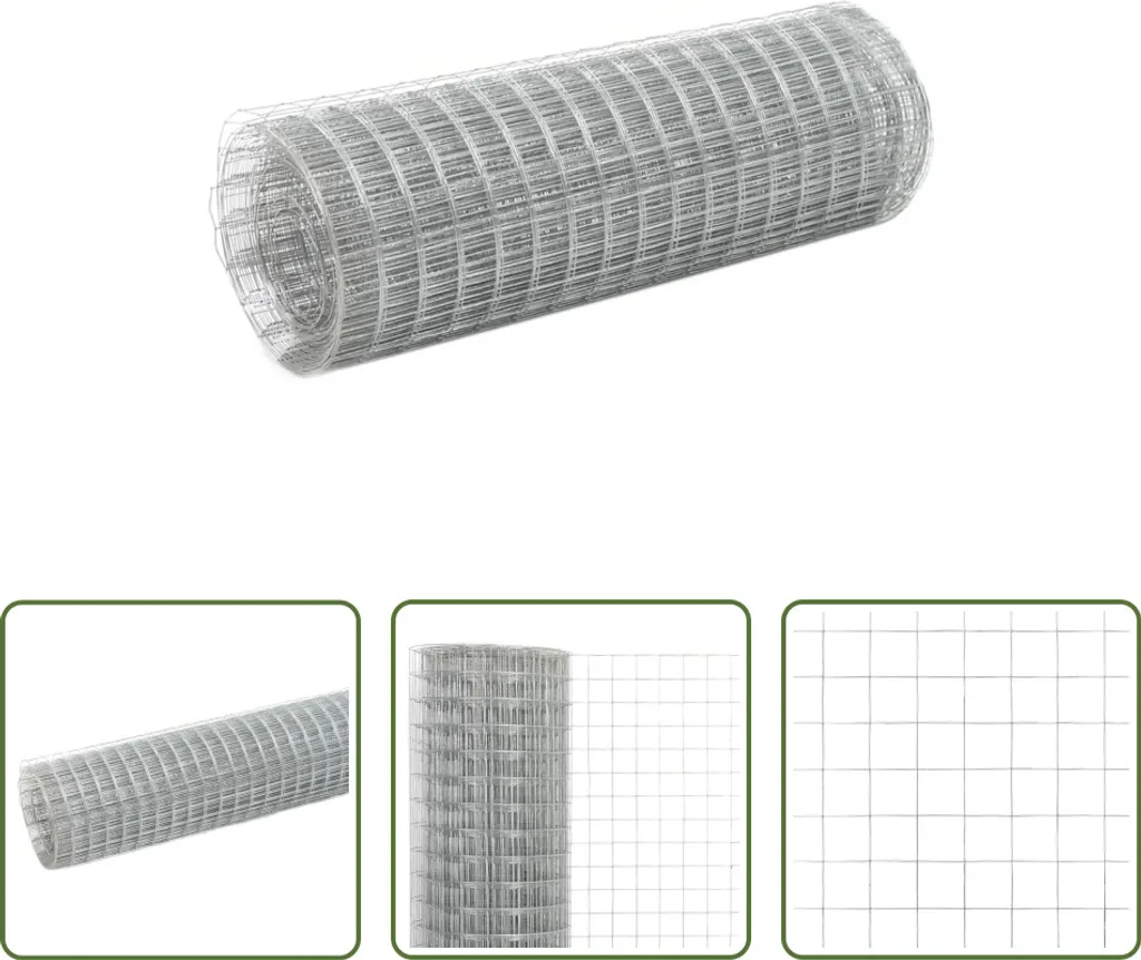 Rete Metallia in Acciaio Zincato 25x0.5m Argento | Alta Resistenza