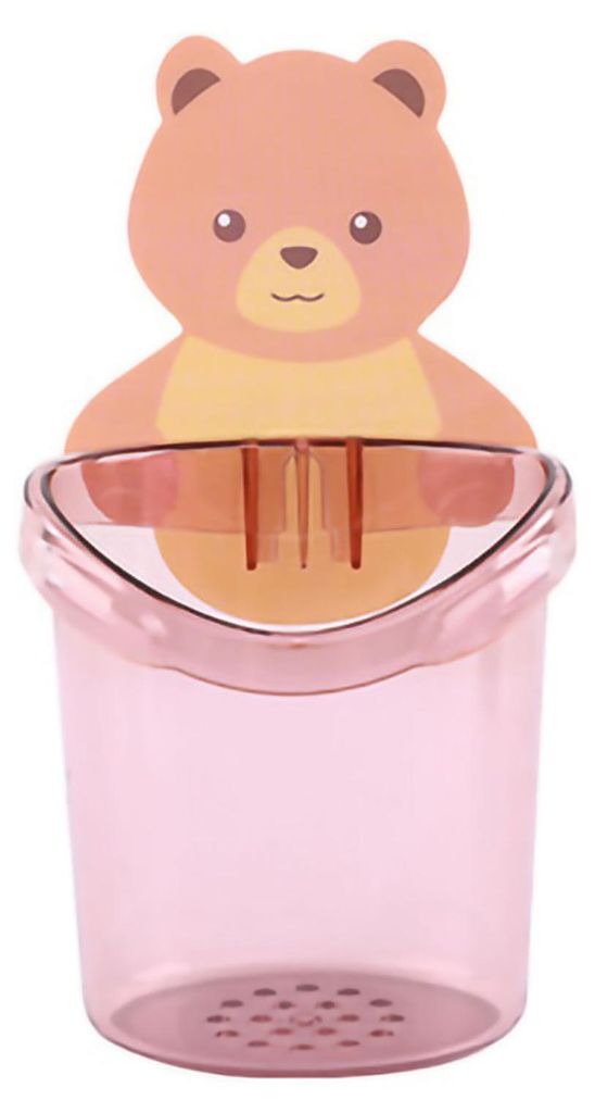 Bear Zahnbürsten-Aufbewahrung, Becherhalter, Wandmontage, Kammregal, Badezimmer-Box, Pink