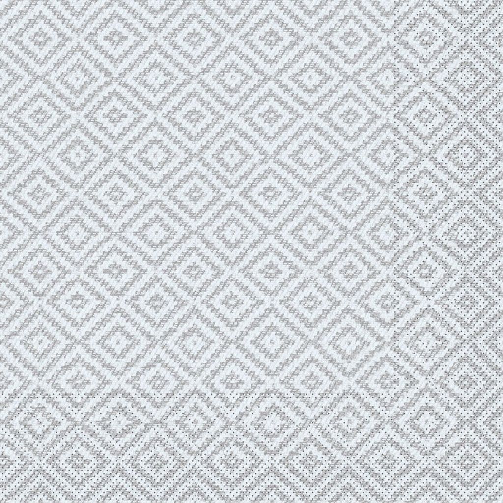 Tissue Serviette Lagos-Base in Grau, 3-lagig, 33 x 33 cm, 100 Stück - Mank - Ornamente