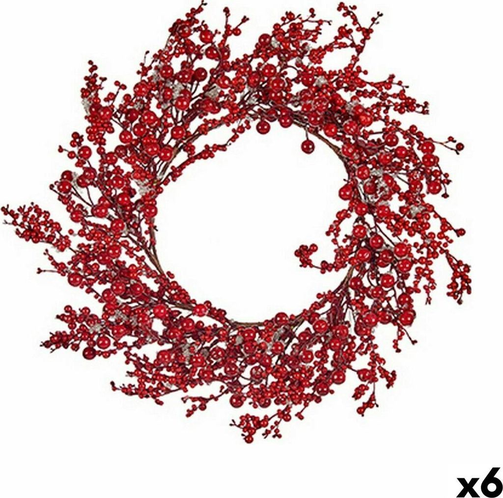 Roter Weihnachtskranz aus Kunststoff 48 x 10 x 48 cm (6 Produktbild 