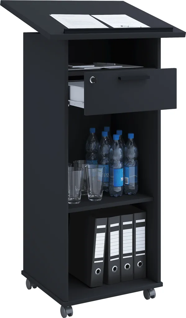 Scrivania Alta Melta Nero 108x60 - Postazione Stand-up per Smart Working