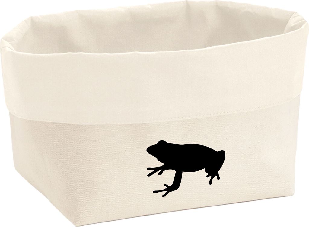 Huuraa Organizer Frosch Kröte Silhouette 3 Liter Medium Canvas Baumwolle Utensilo Geschenkidee