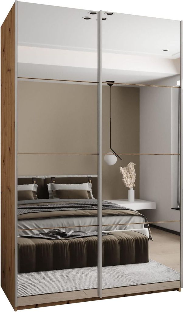 MEBLE KRYSPOL LUX 2 Schrank - 245,5x160x64cm - Artisan, Artisan, Silber