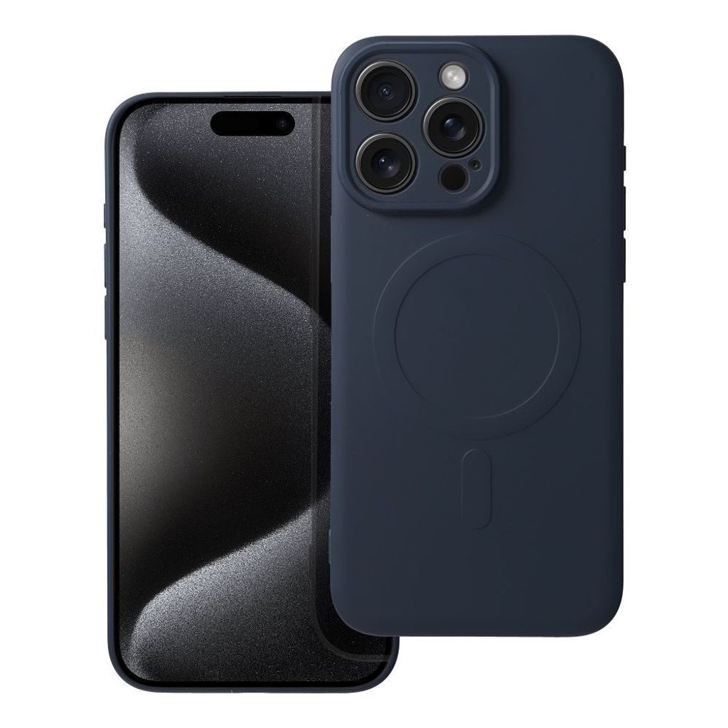 Case passend für iPhone 15 PRO MAX Silicone Mag Cover kompatibel mit MagSafe titanium blue