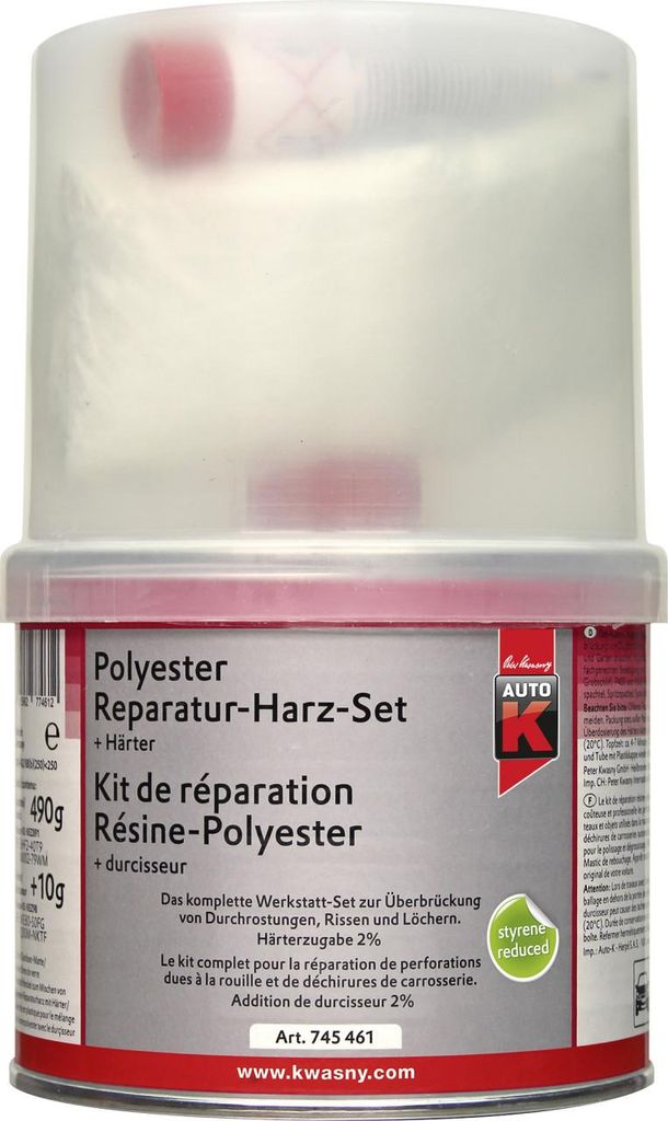 Auto-K Polyester Reparaturharz Set + Härter 500g Produktbild 