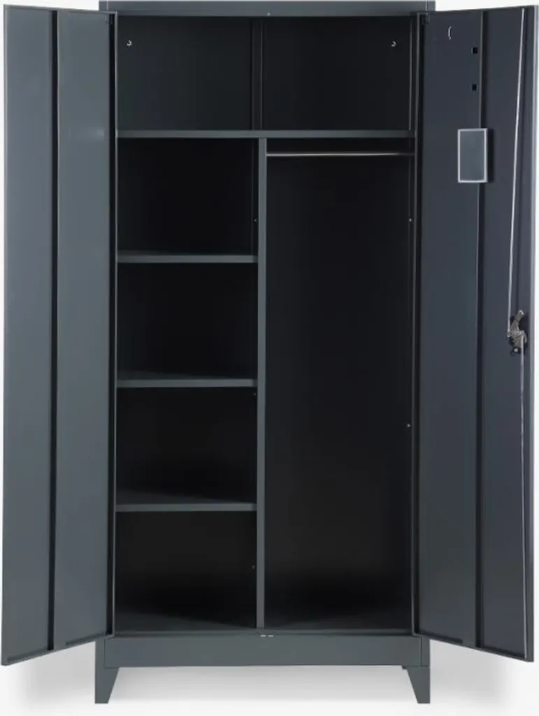 Armoire de bureau 2 portes en métal robuste 180cm de haut avec clés