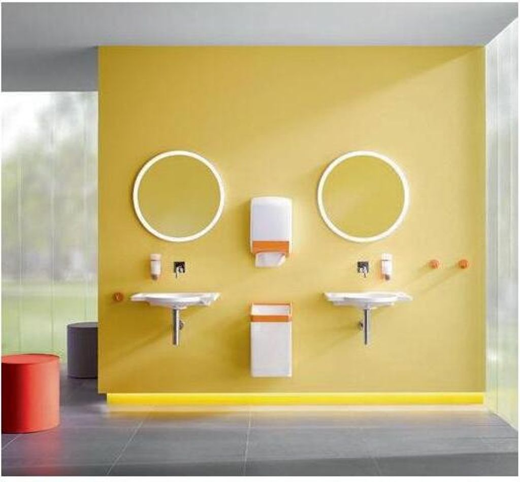 HEWI Papierhandtuchkorb Ser 477, Lochblech weiß stahlblau