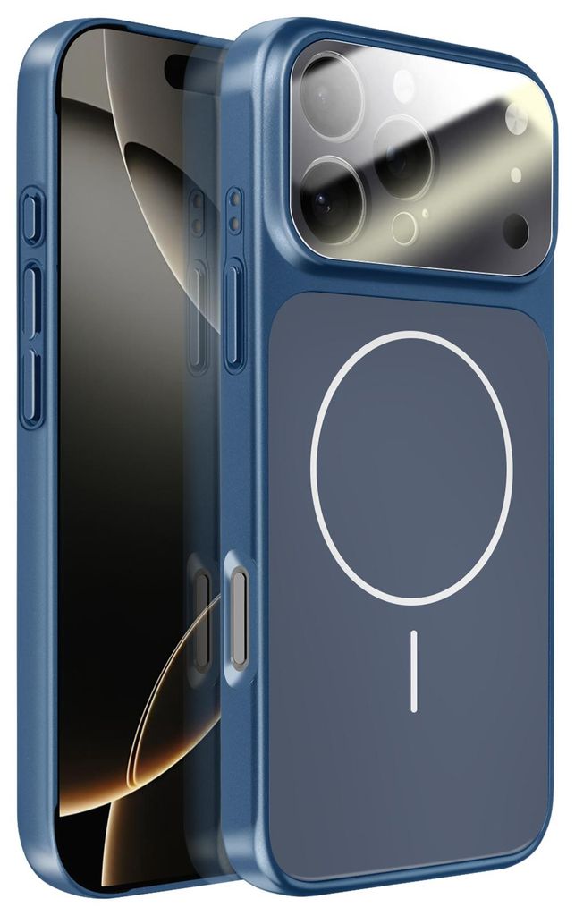 Avizar, MagSafe harte Schutzhülle mit Kamera-Schutzglas für iPhone 16 Pro, Nachtblau