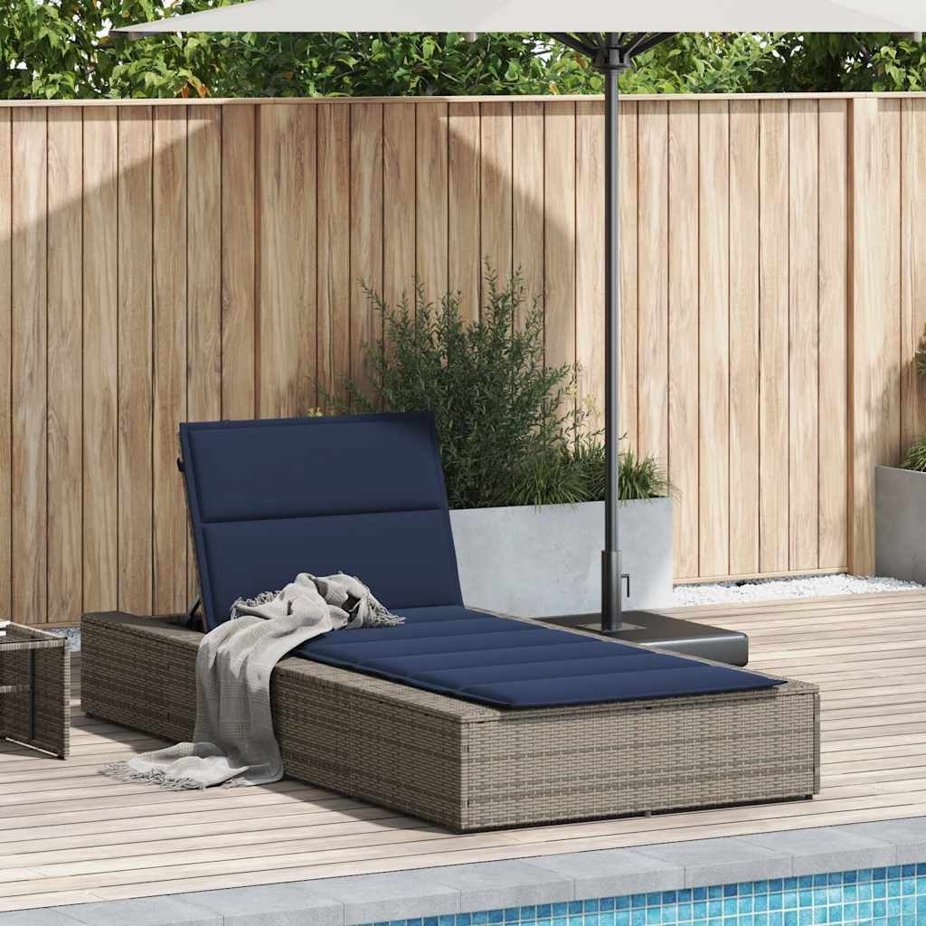 "im Sonderangebot"Liegestuhl/Relaxliege - Sonnenliege mit schwebender Auflage Grau Poly Rattan - 210x100x27,5/47/67/79cm - 210x100x27,5/47/67/79cm ...