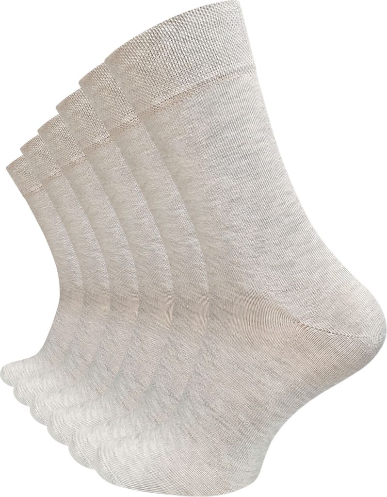 Cotton Prime 6 Paar Socken ohne Gummibund 43-46 beige