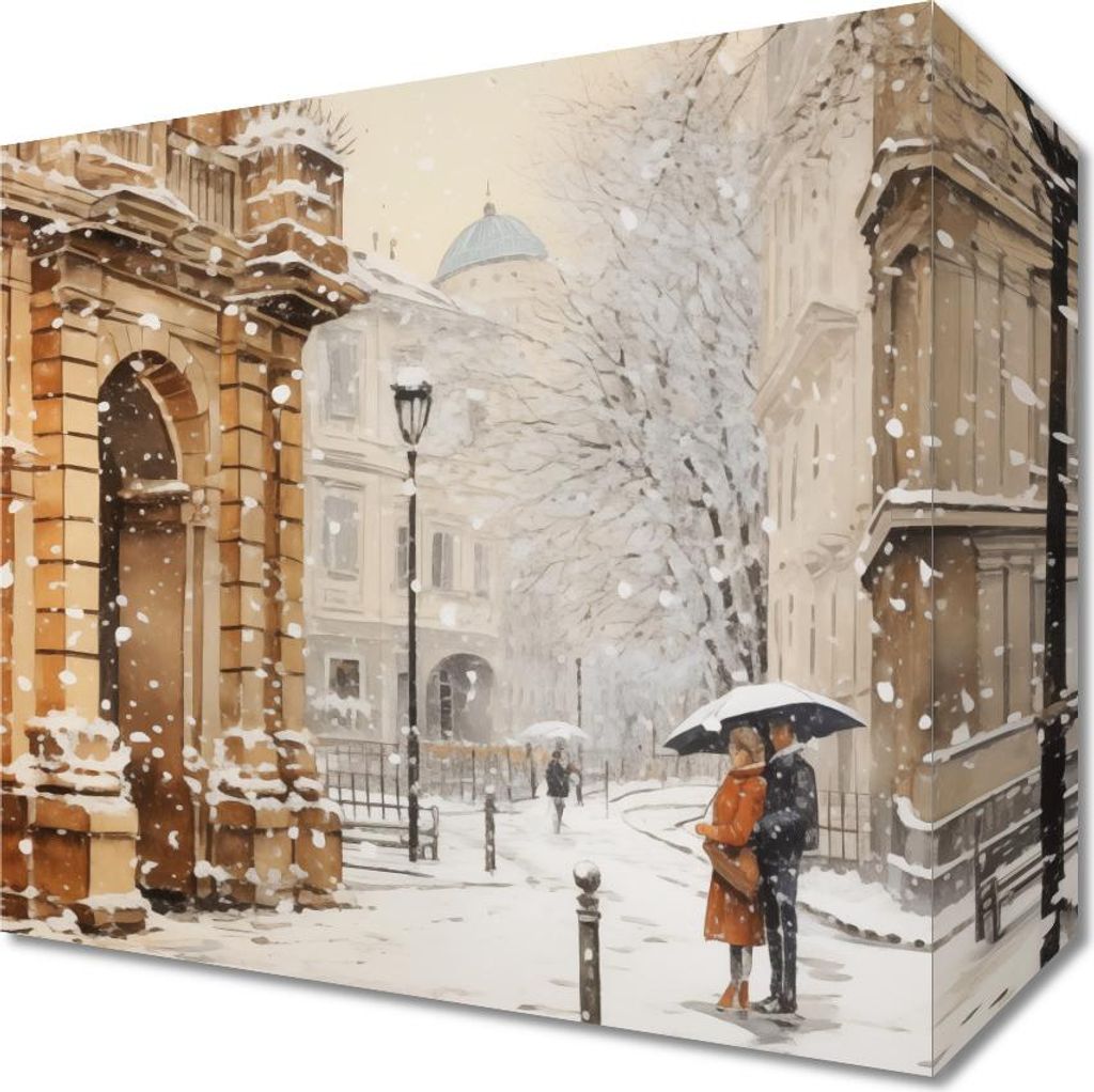 Bild 20x20cm Winterlicher Spaziergang durch die Altstadt