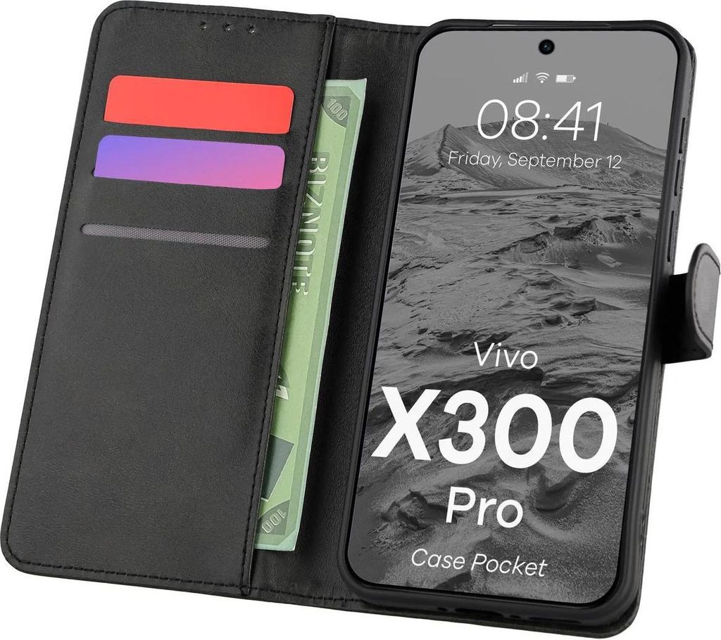 Handyhülle mit Klappe für Vivo X300 Pro, Bizon Case Pocket, Produktbild 