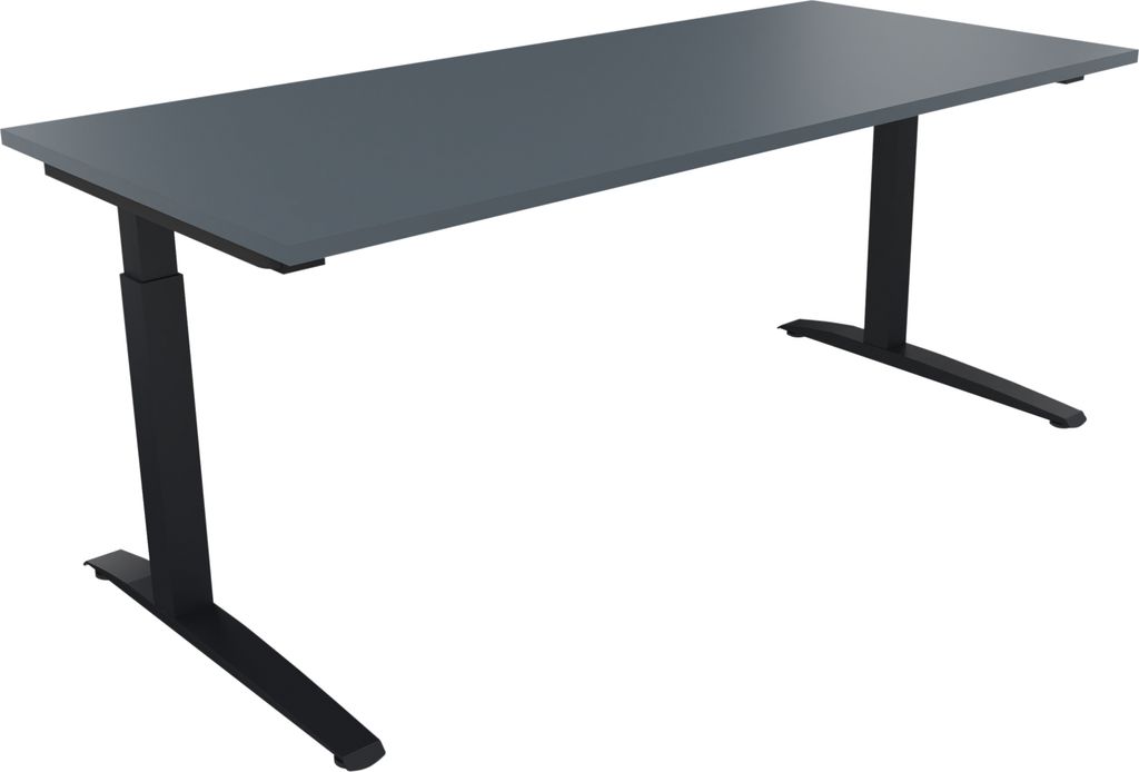 Schreibtisch Kufe Einzels. Quadrat B1800xT800xH650-850 an/Lavagrau