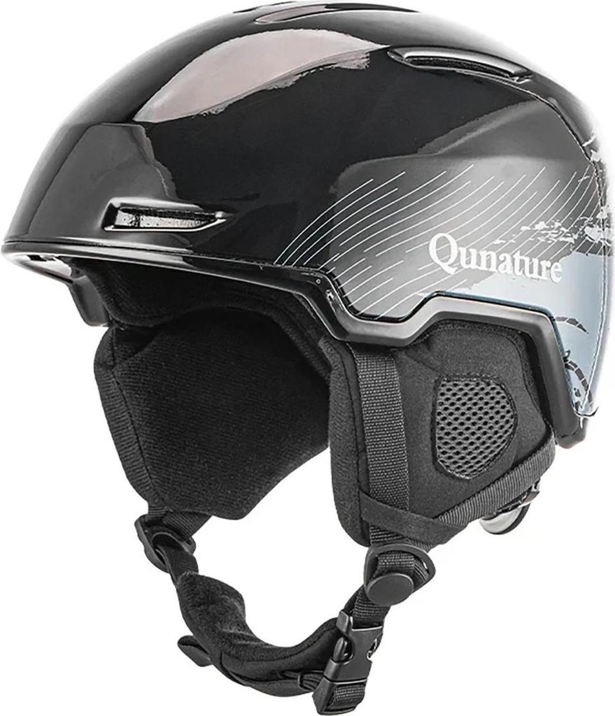Qunature Skihelm M Schwarz mit Gehörschutz