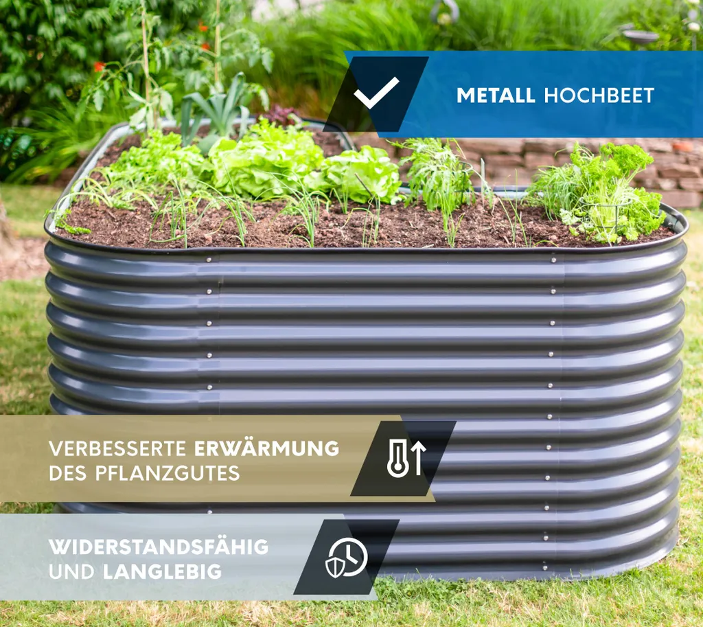 Potager d'angle surélevé Westmann pour légumes et fleurs anthracite