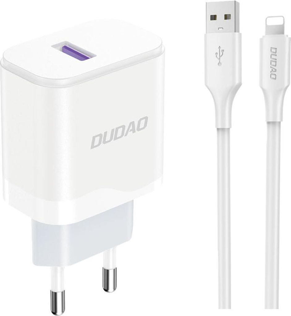 Dudao A20EU Wandladegert Wei - 1m Ladekabel Ladegert-Set USB-A zu Micro, I-Phone und Type-C- 18W I-Phone