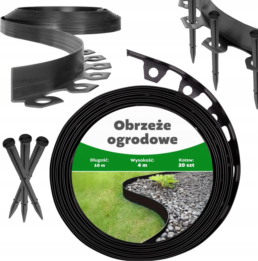 Záhradný Obrubník, Travný Obrubník, Čierny, Plastový, 10 M, Obrázok produktu 