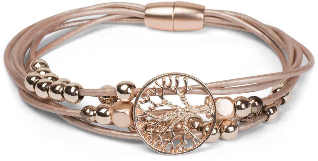 styleBREAKER Armband mit feinen Bändern, Lebensbaum Produktbild 
