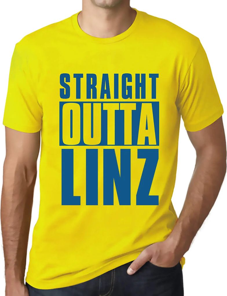 Herren Grafik T-Shirt Direkt aus Linz – Straight Outta Linz – Öko-Verantwortlich Vintage Jahrgang Kurzarm Lustige Druck Geburtstag Geschenk Mann