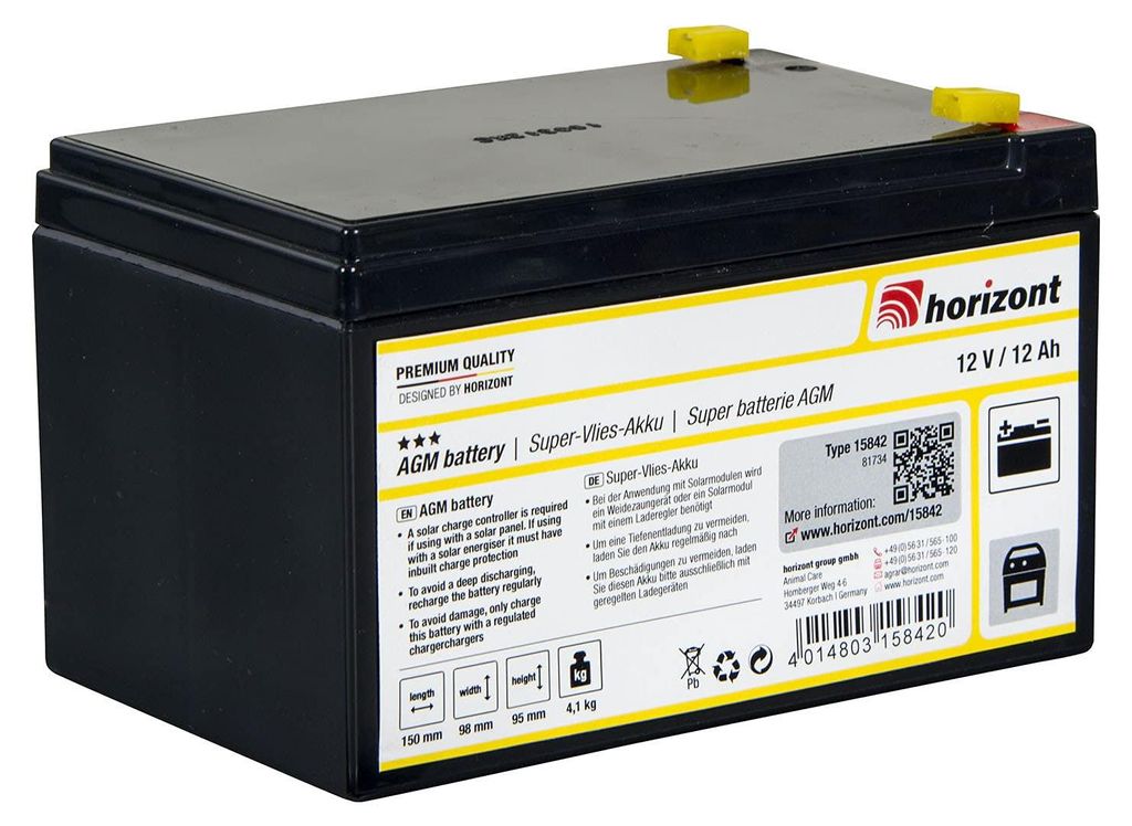 Horizont Super-Vlies-Akku 12V, 12 Ah Produktbild 