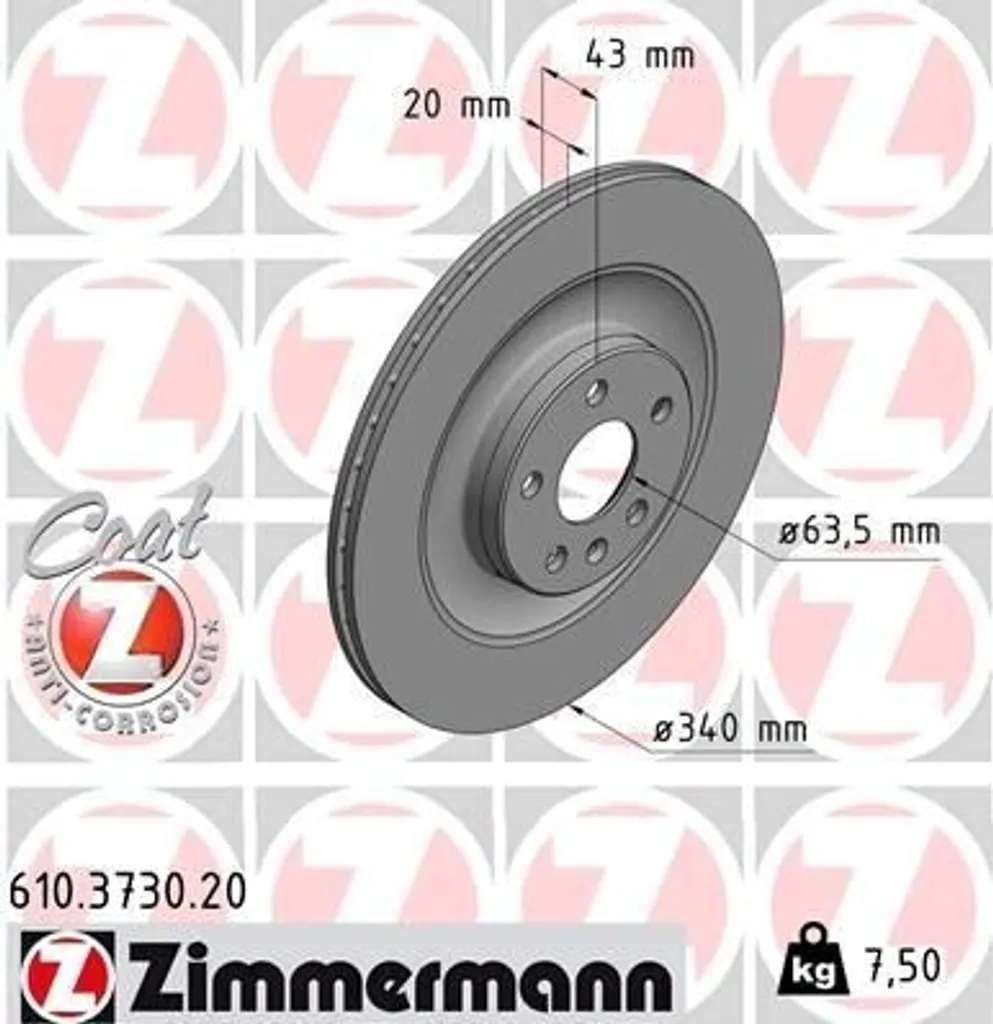 Stop aux vibrations : Disque de frein Zimmermann 610.3730.20 XC90 II