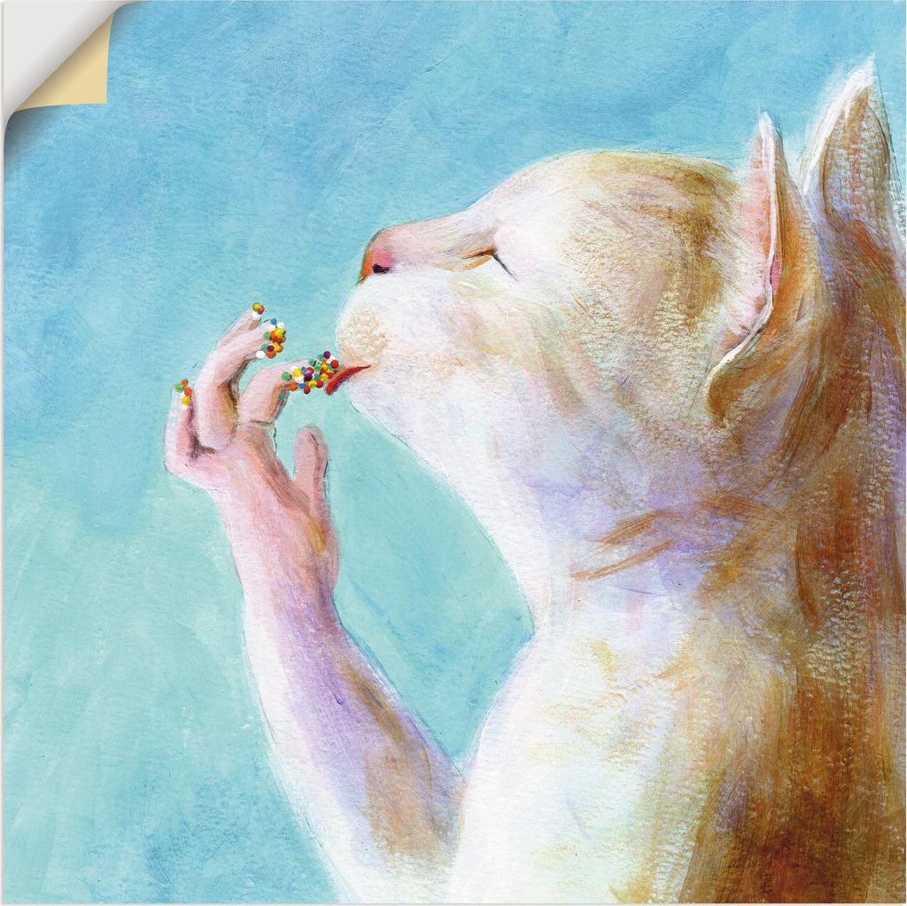 ARTland Wandbild, selbstklebend Naschkatze Größe: 40x40 cm