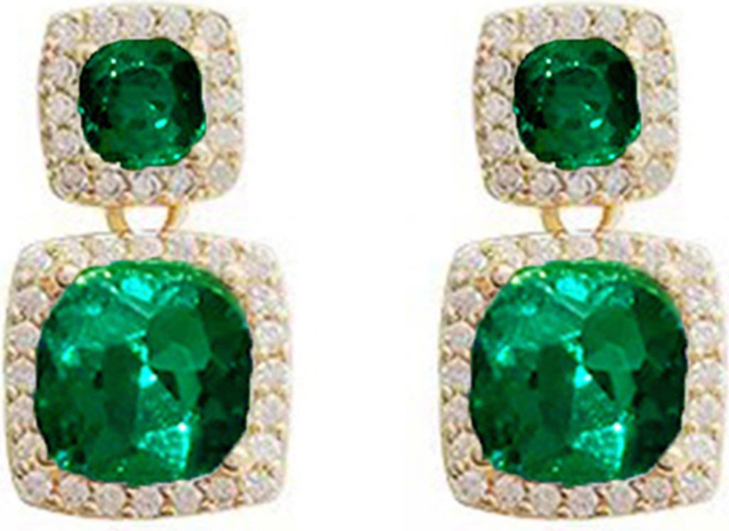 1 Paar Damen-Ohrringe, glänzend, Zirkonia, geometrische Form, funkelnder Edelstahl, exquisite Ohrdekoration, Schmuck, Braut, Hochzeit, Party, Cock...