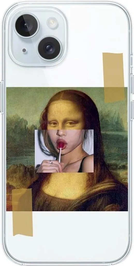Custodia Artistica iPhone 15 Plus Monna Lisa Pop Art Silicone Crystal