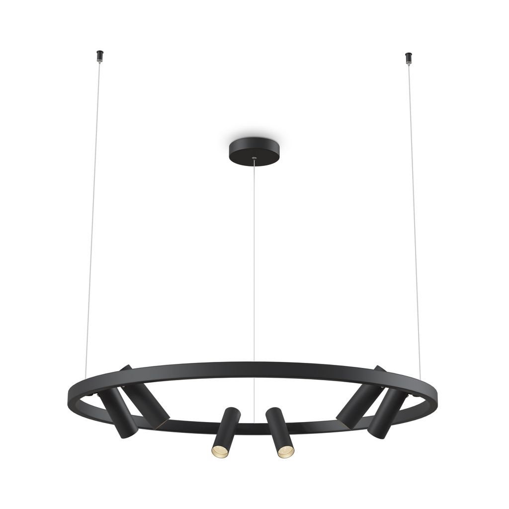 Lampa wisząca LED czarna, regulowane punkty, wys. 120 cm Zdjęcie produktu 